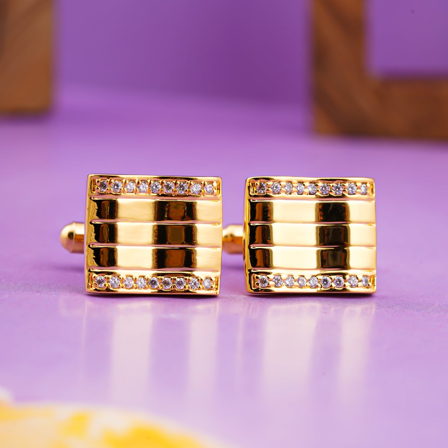 Silver Flag Cufflinks With 14K Gold Plated