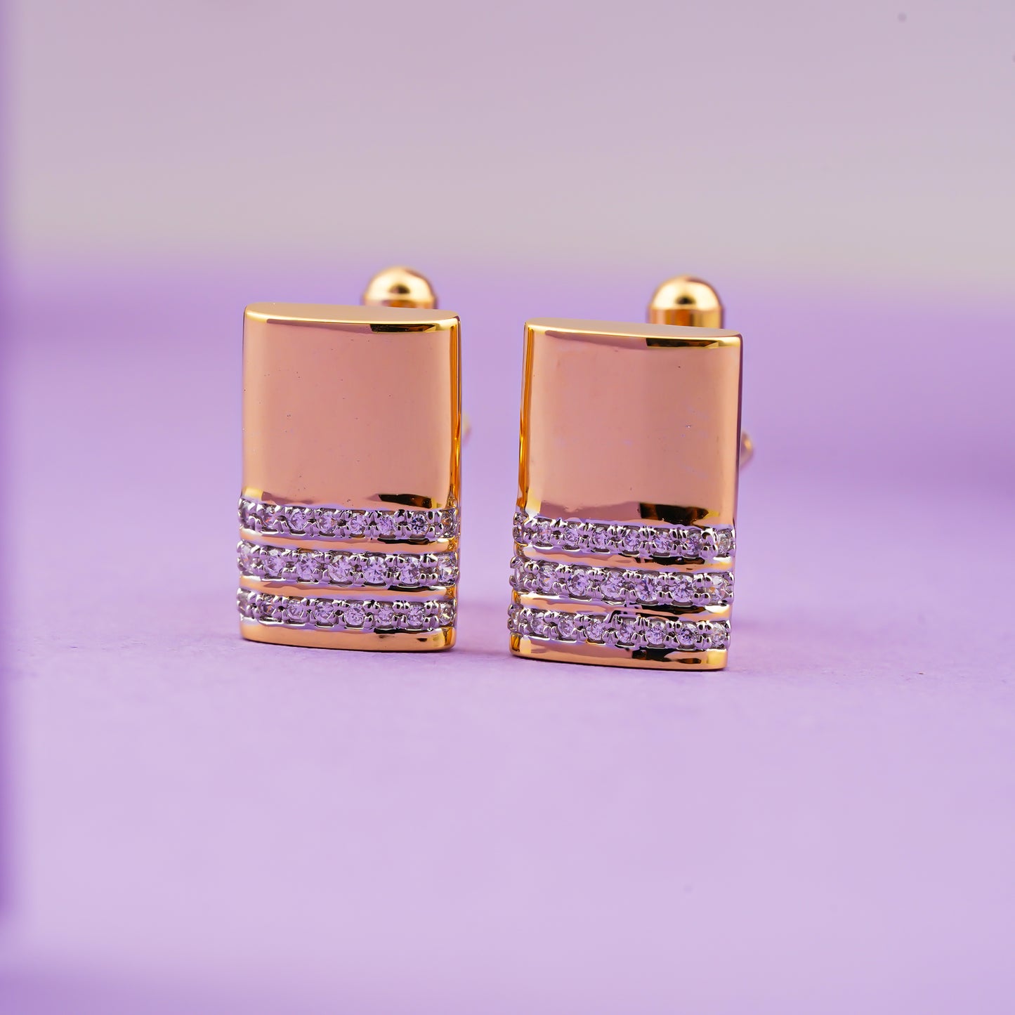 Silver Vintage Retro Cufflinks With 14K Gold Plated