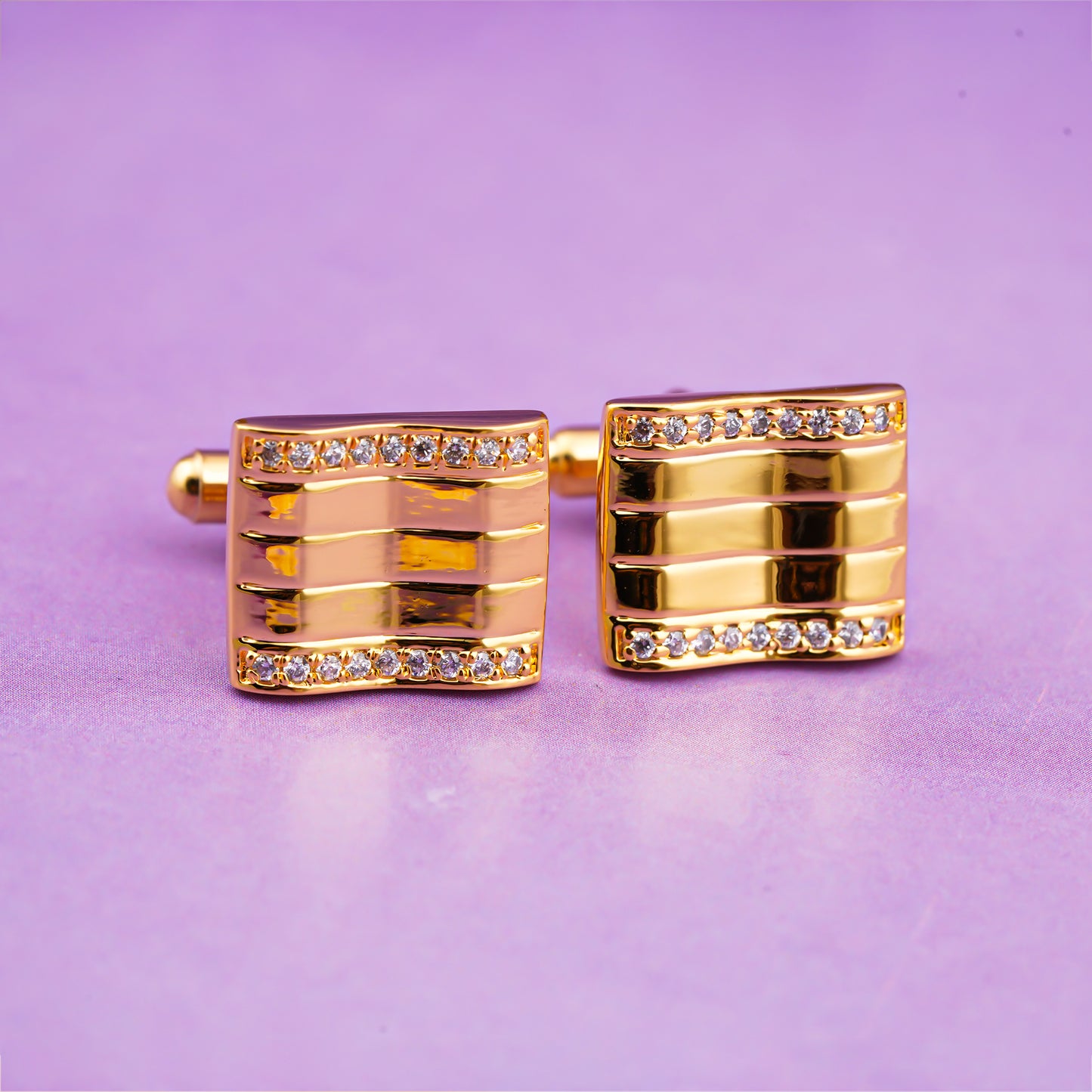 Silver Flag Cufflinks With 14K Gold Plated