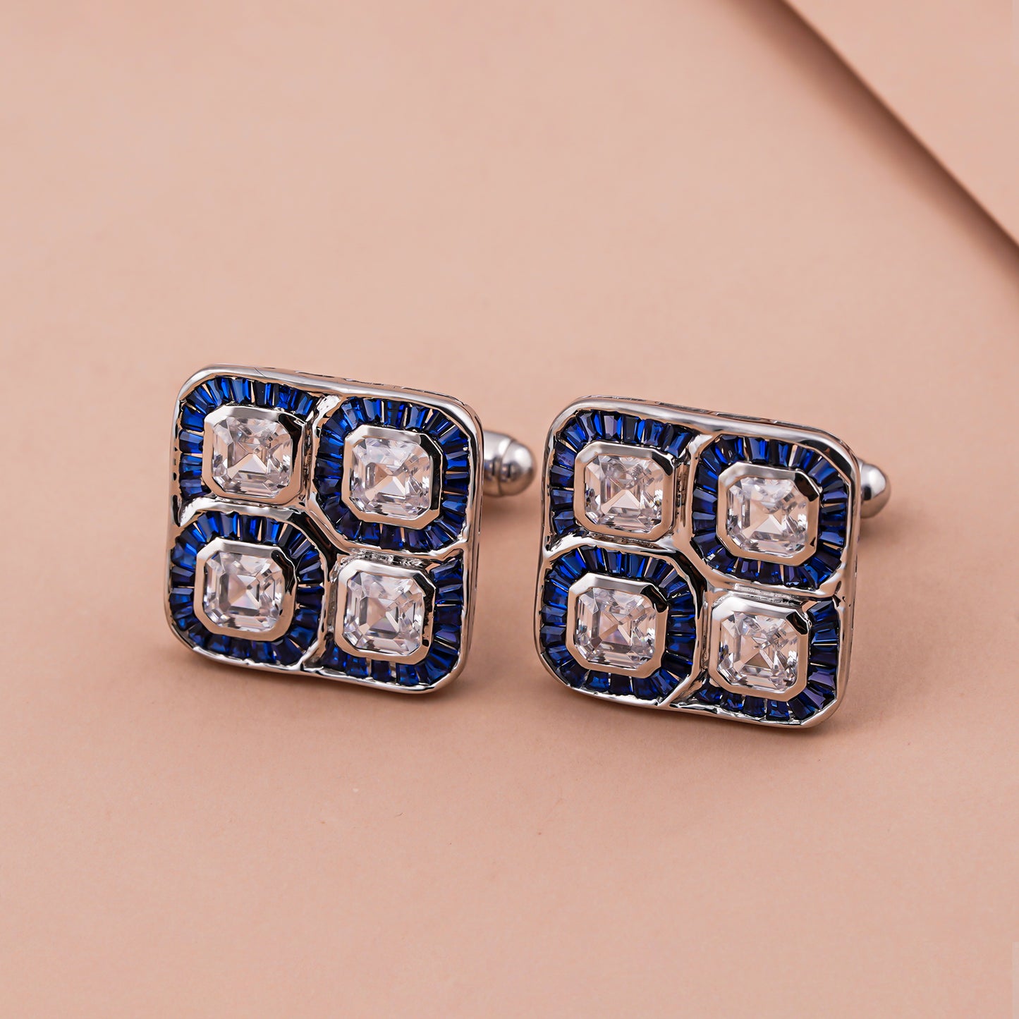 Pair of Sapphire and Diamond Cufflinks