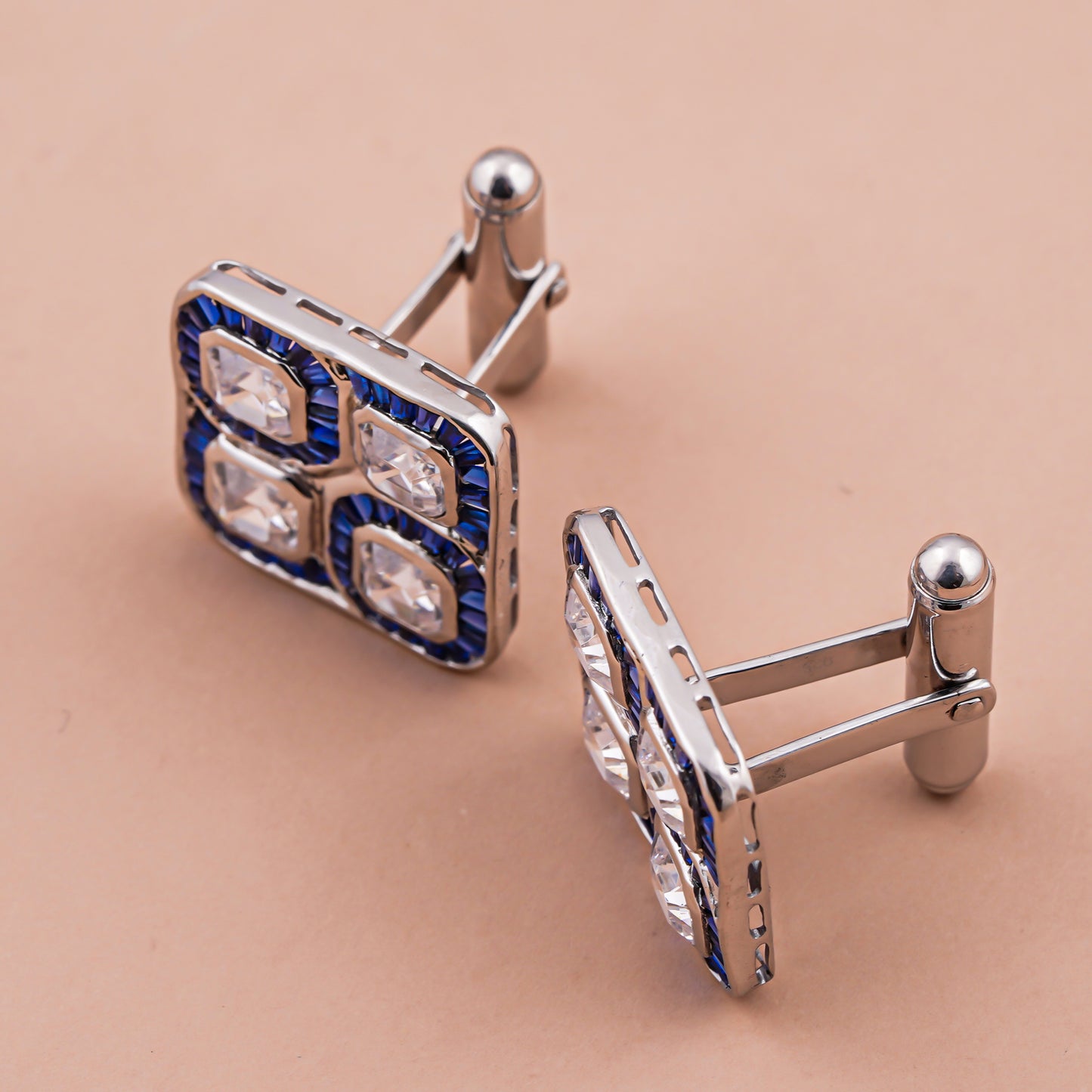 Pair of Sapphire and Diamond Cufflinks