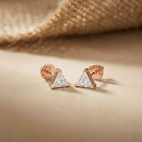 1.3Ct Moissanite Modern Trillion Cut Solitaire Stud Earrings