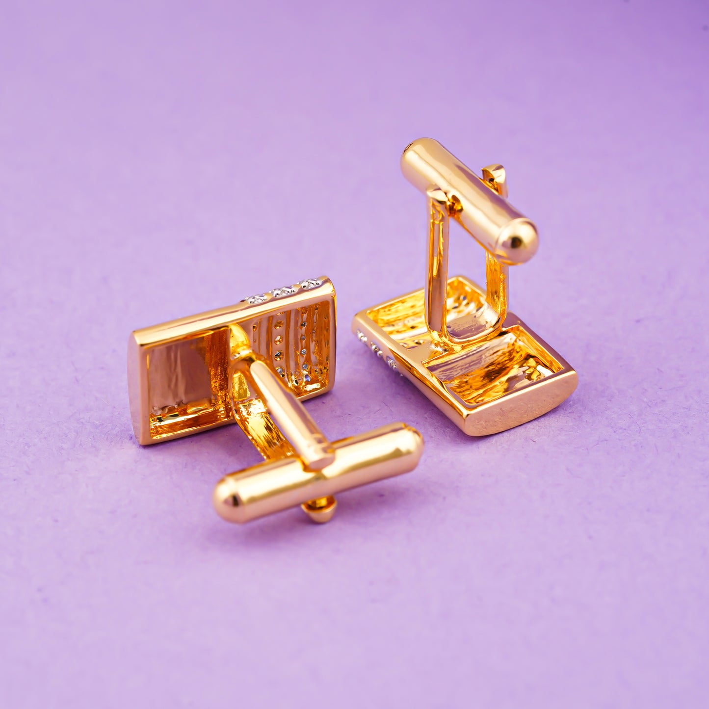 Silver Vintage Retro Cufflinks With 14K Gold Plated