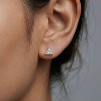 1.3Ct Moissanite Modern Trillion Cut Solitaire Stud Earrings