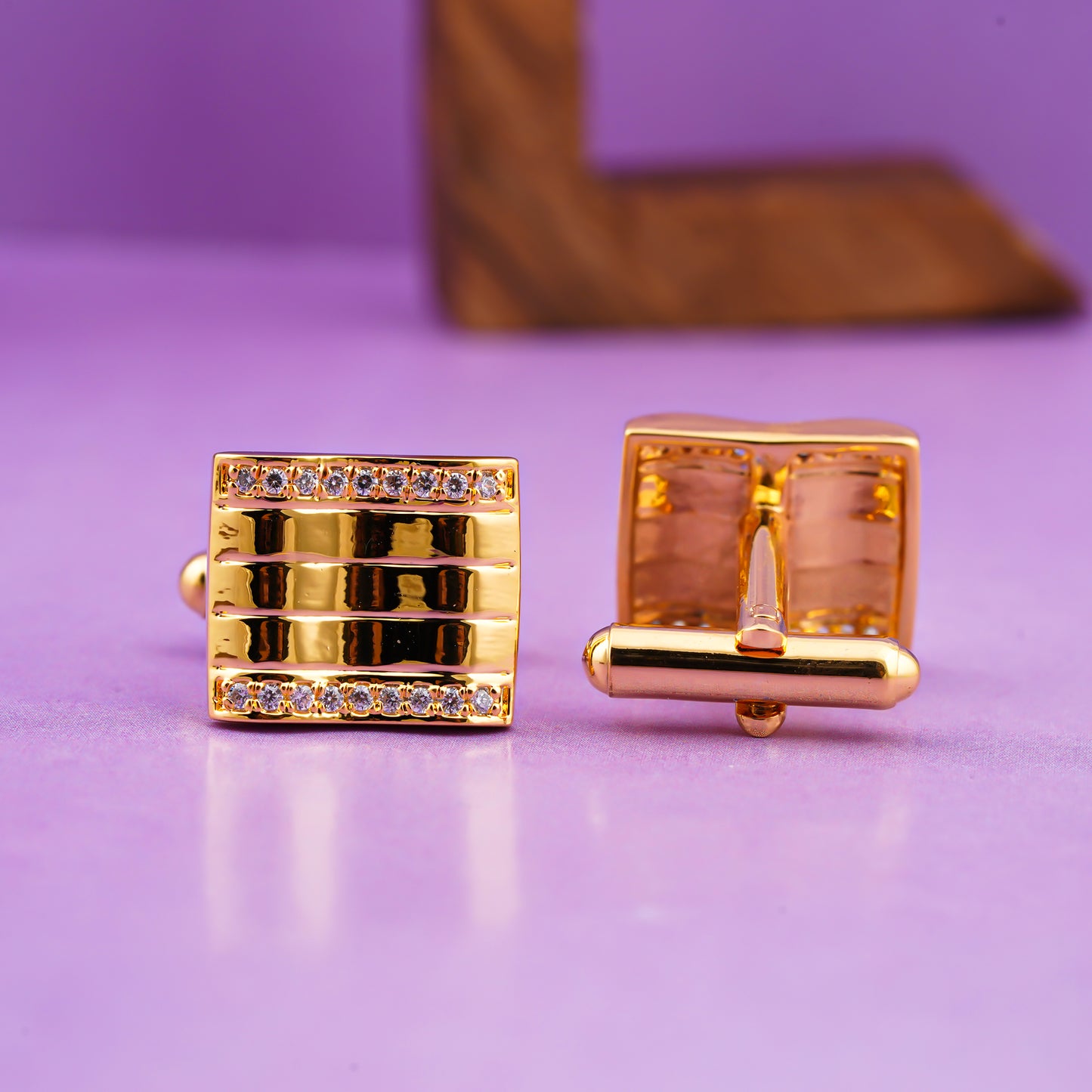 Silver Flag Cufflinks With 14K Gold Plated