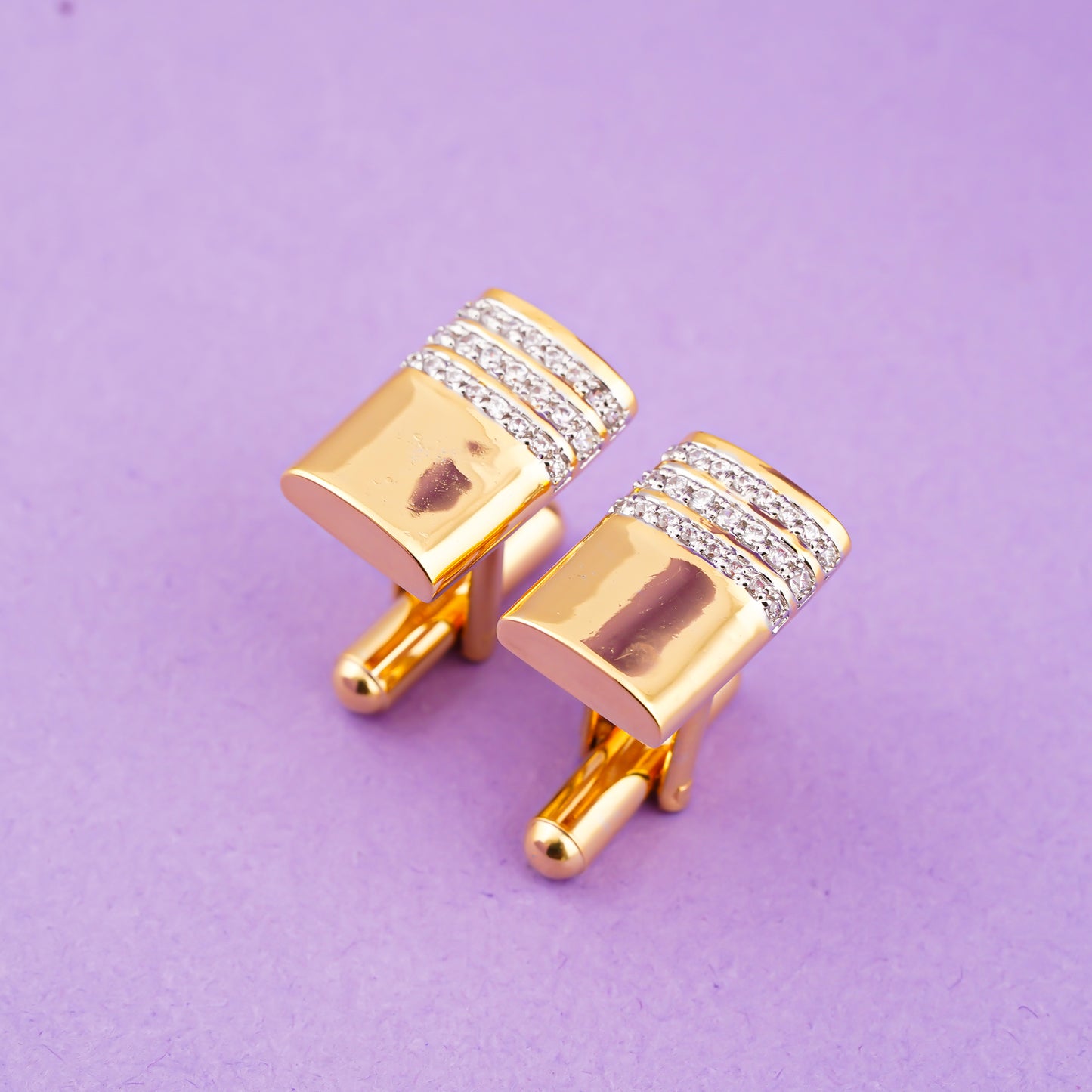 Silver Vintage Retro Cufflinks With 14K Gold Plated