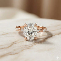2.75Ct Moissanite Oval Solitaire Pavé Ring