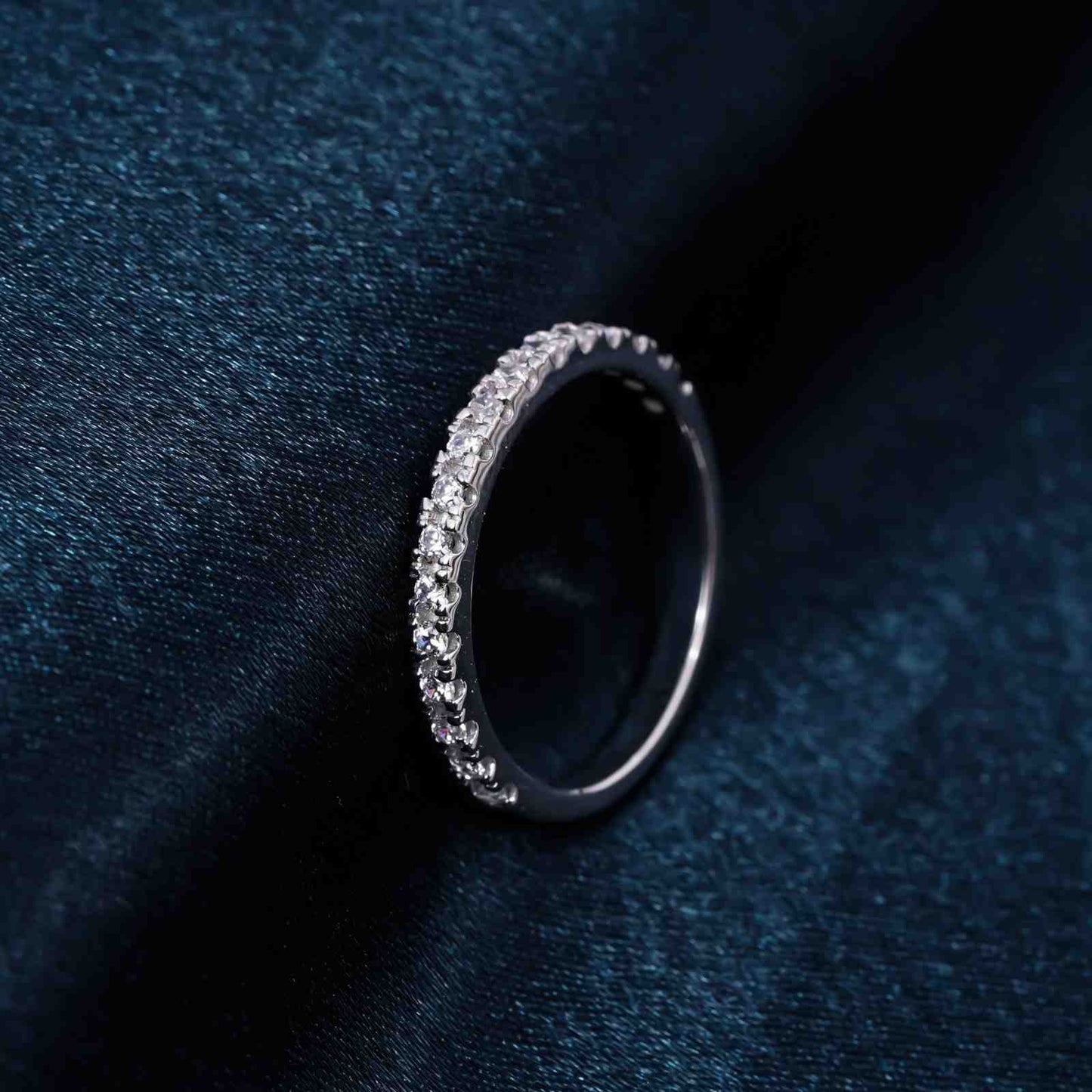 0.51 Ct Moissanite Half Eternity Wedding Band