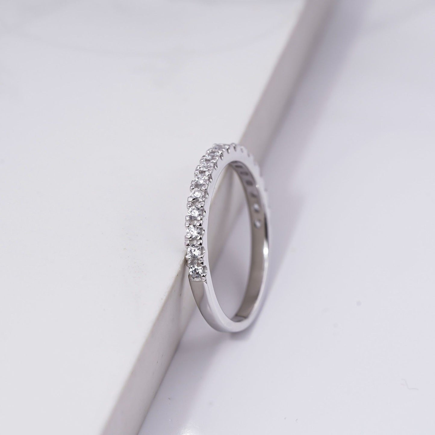 0.51 Ct Moissanite Half Eternity Wedding Band