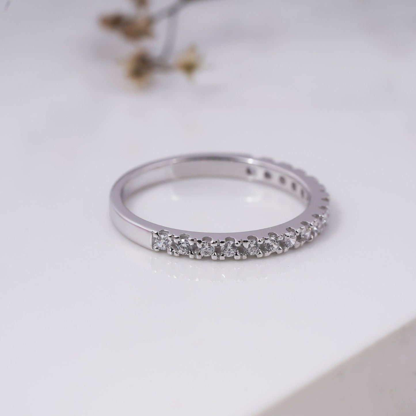 0.51 Ct Moissanite Half Eternity Wedding Band