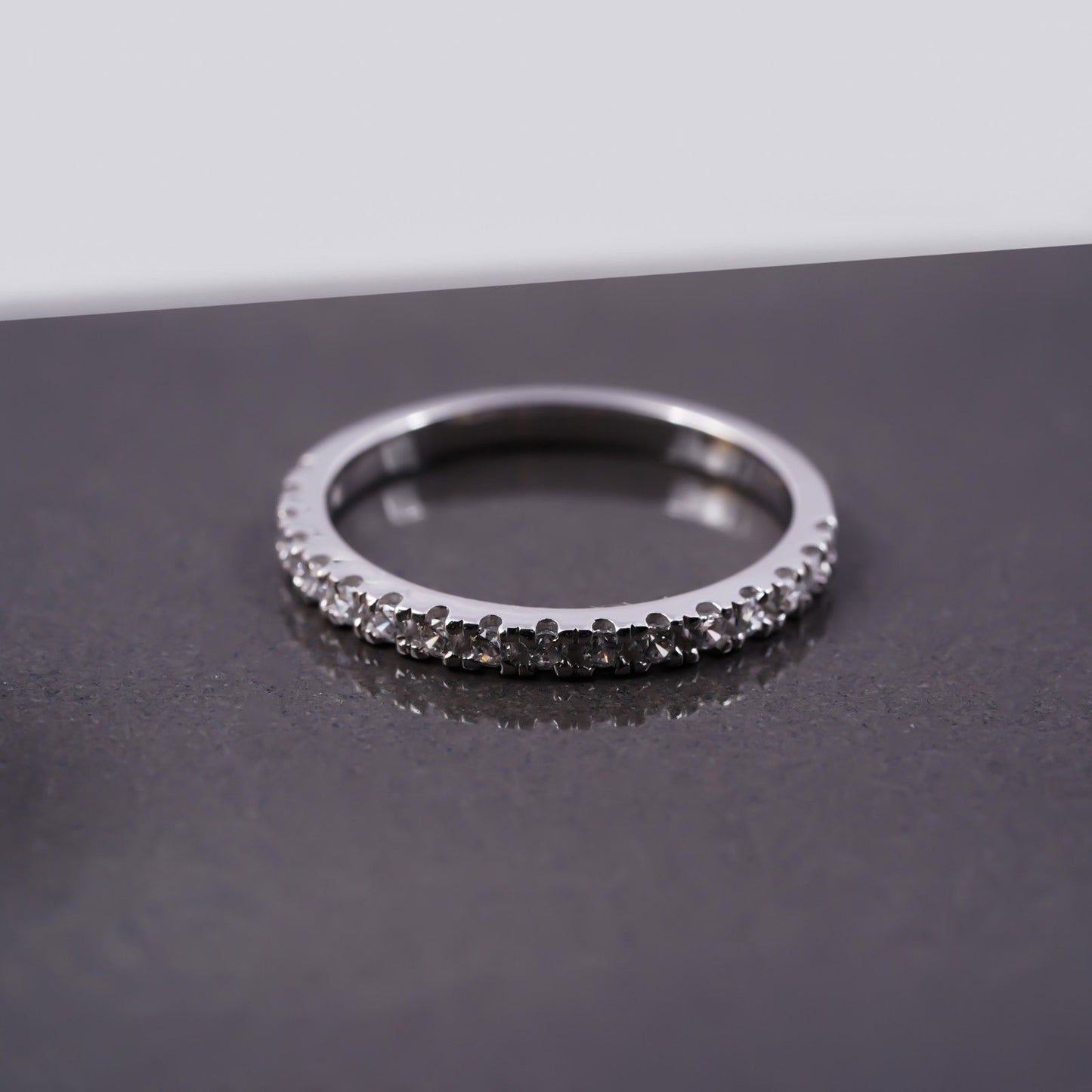 0.51 Ct Moissanite Half Eternity Wedding Band