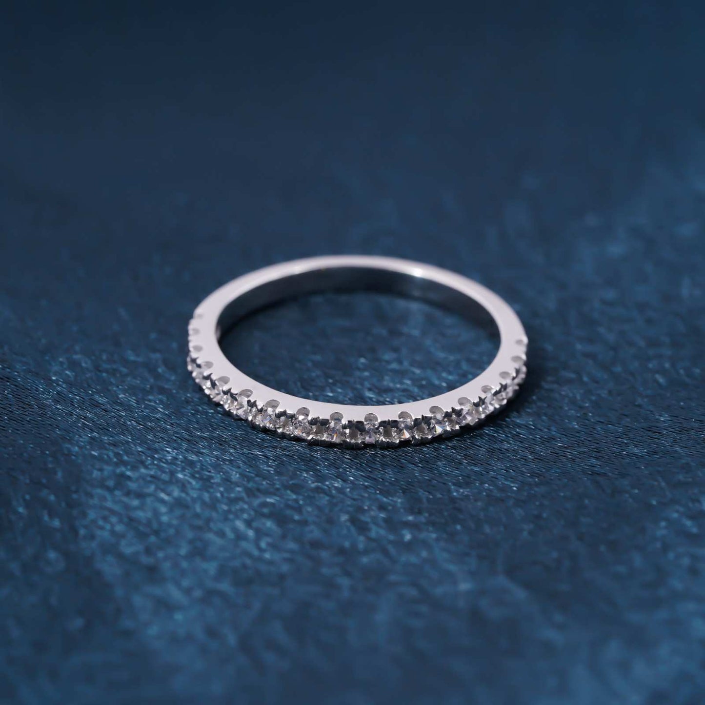 0.51 Ct Moissanite Half Eternity Wedding Band