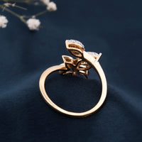 Golden 1Ct Moissanite Bold Butterfly Ring