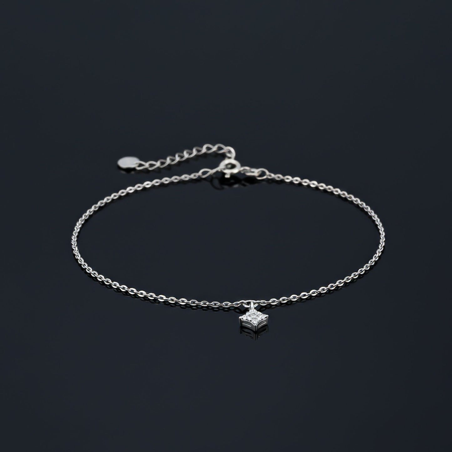 Sterling Silver Dusk Till Dawn Anklet For Women With 14K Gold Plated
