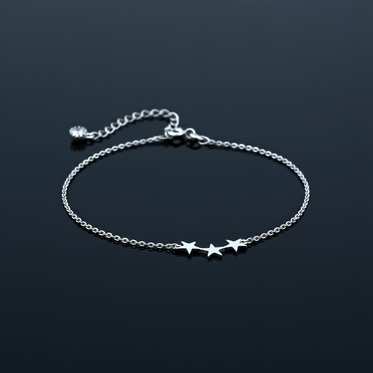 Sterling Silver Delicate Stars 14K Gold Plated Anklets For Girls