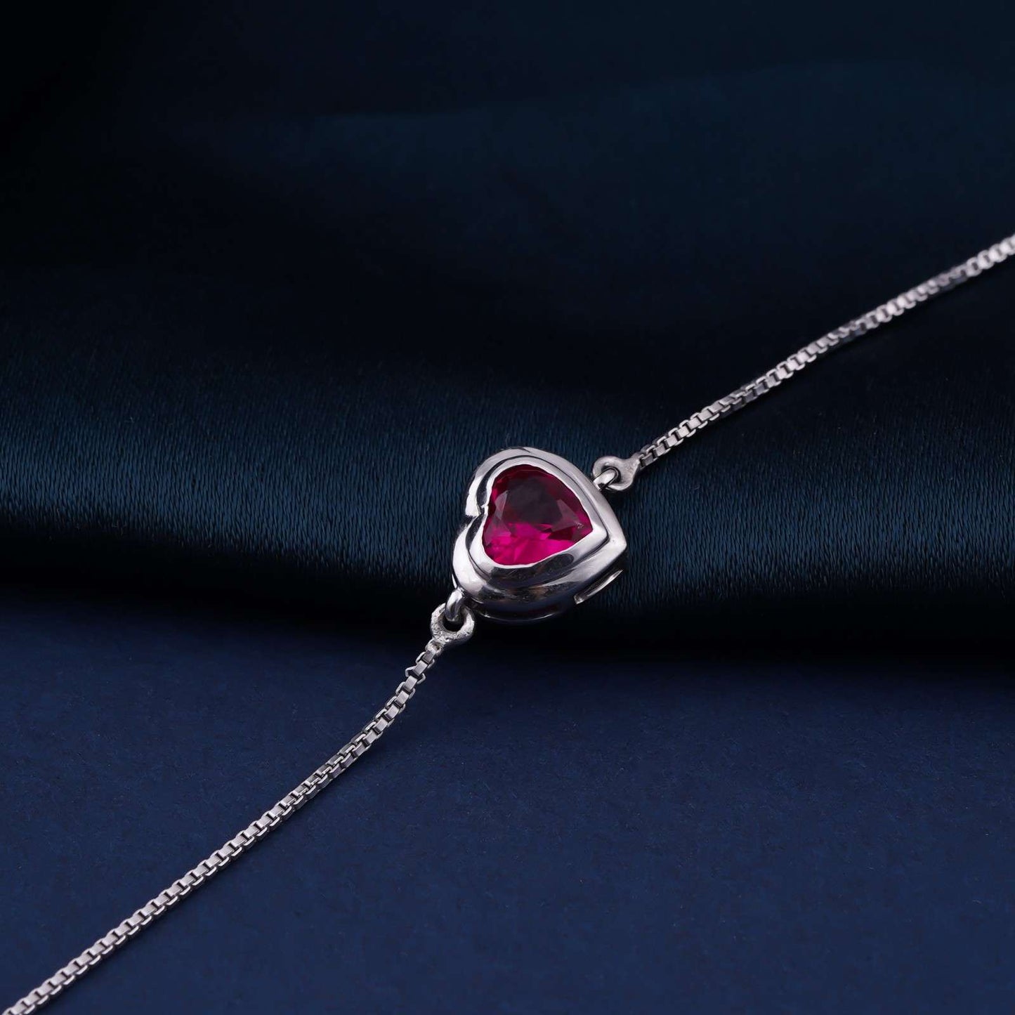 Silver Covered Heart Bracelet