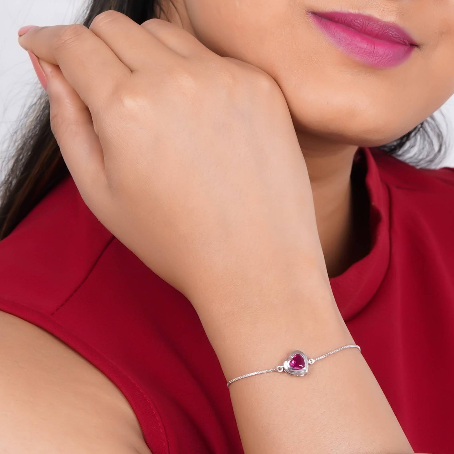 Silver Covered Heart Bracelet