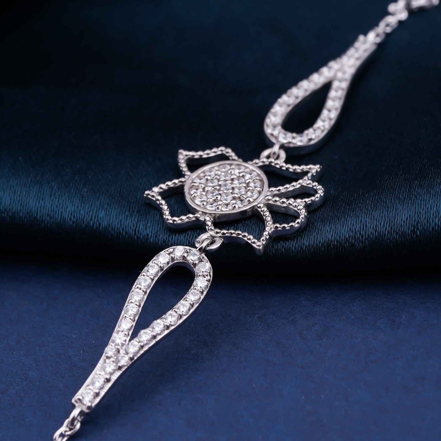 Silver Lotus Flower Bracelet