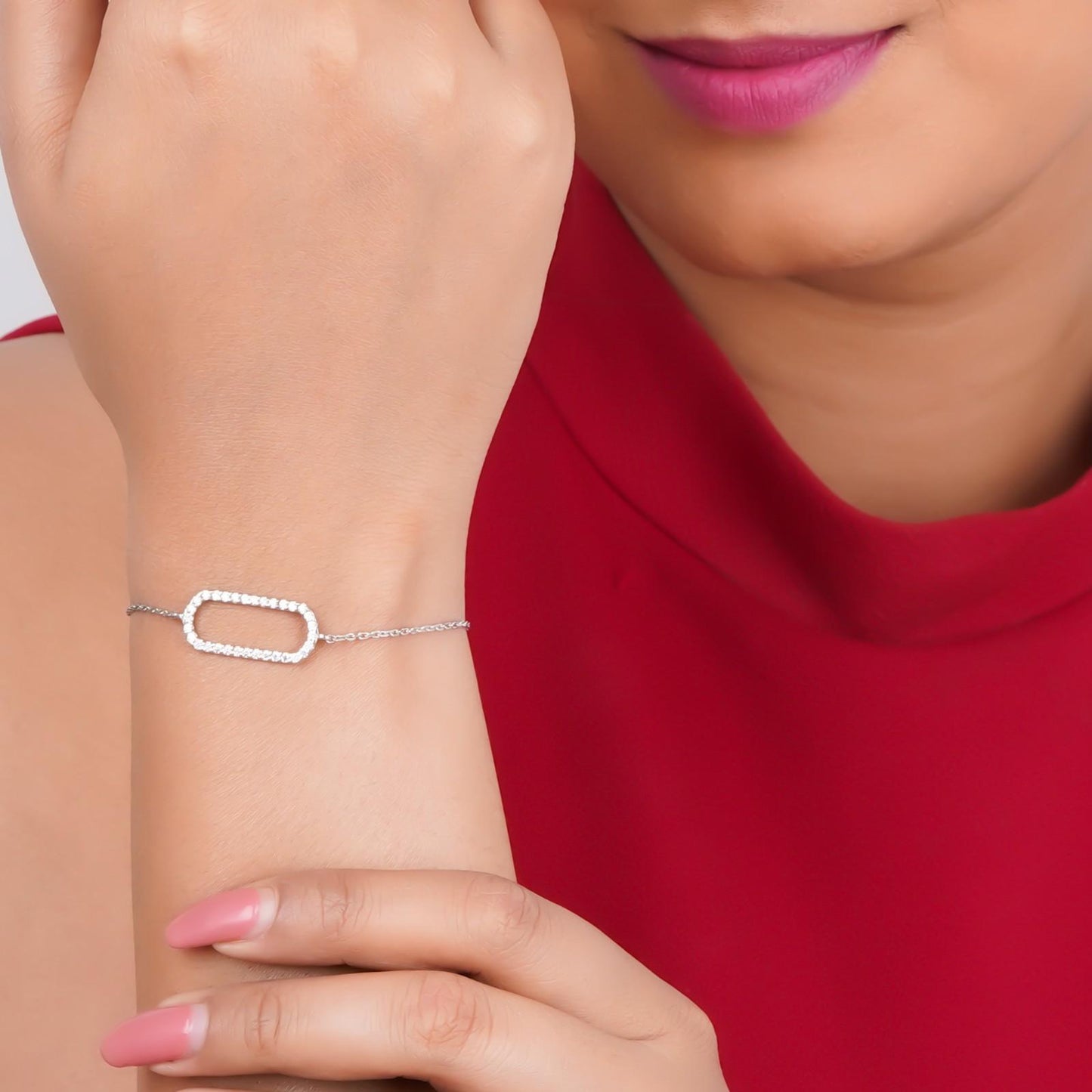Silver Paperclip Bracelet For Her