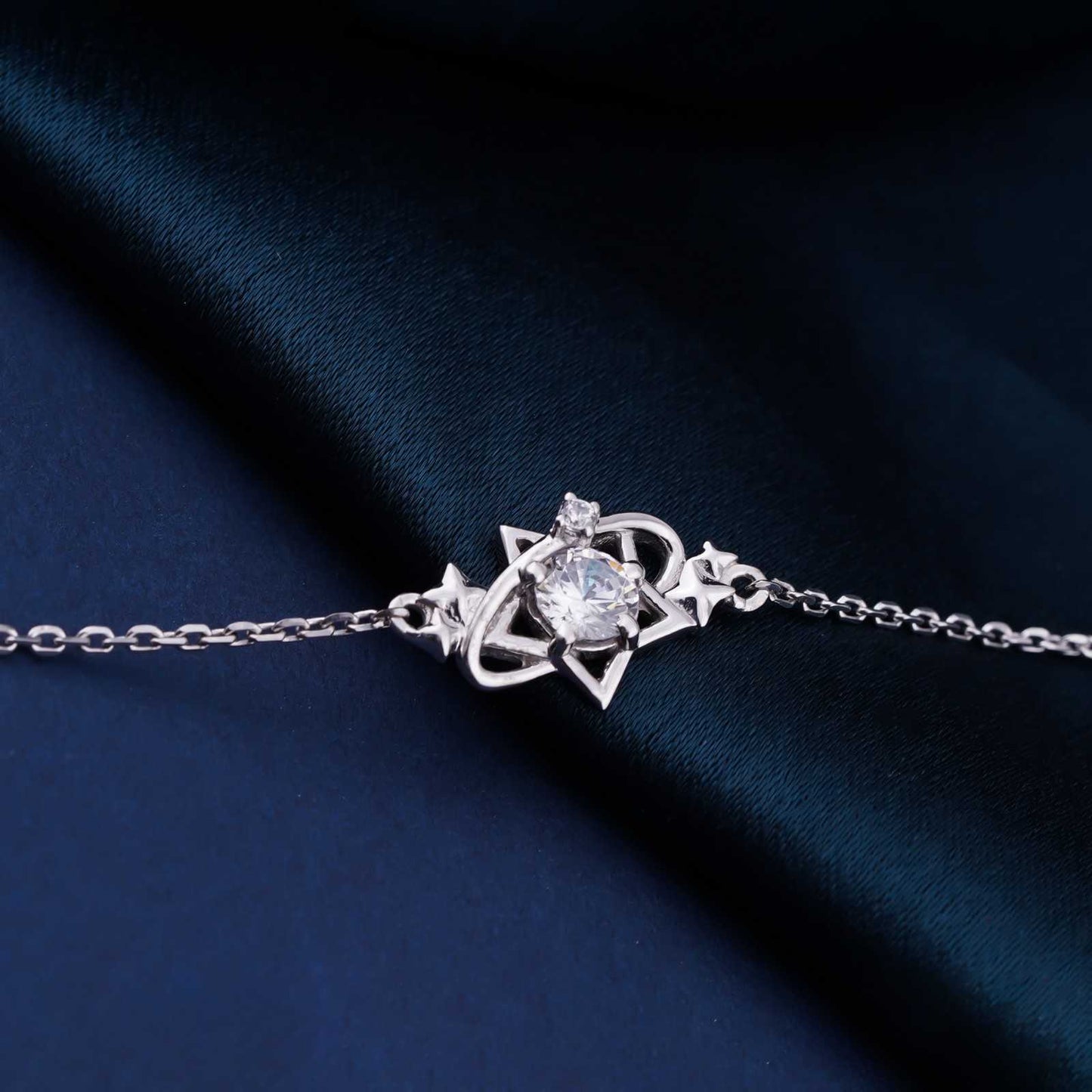 Silver Layered Star Link Bracelet
