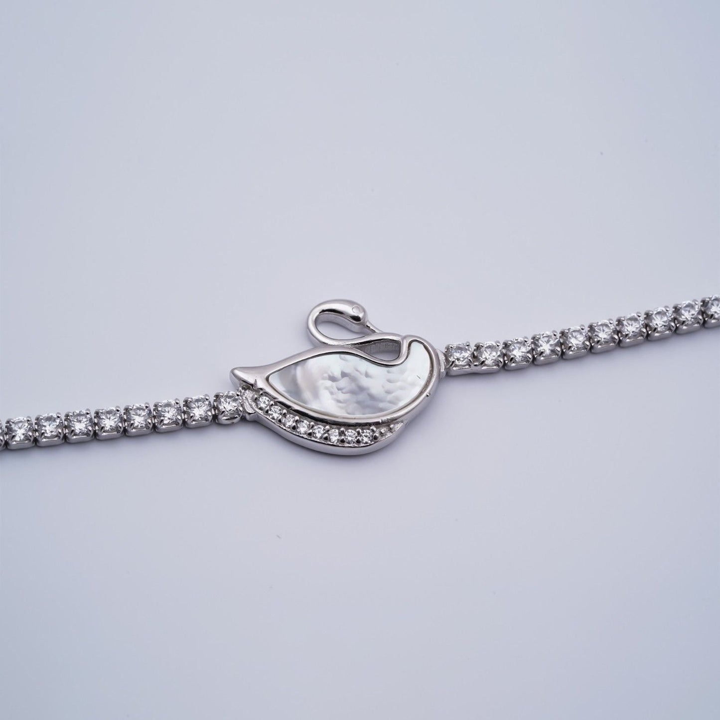 Silver Swan Tennis Bracelet
