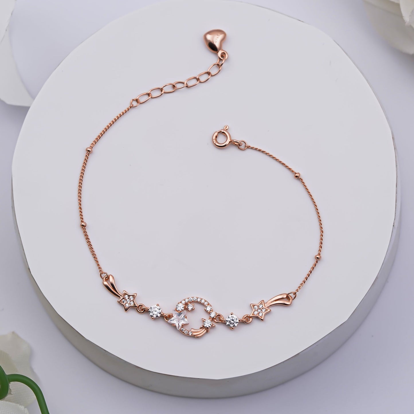 Rose Gold Star Circle Bracelet