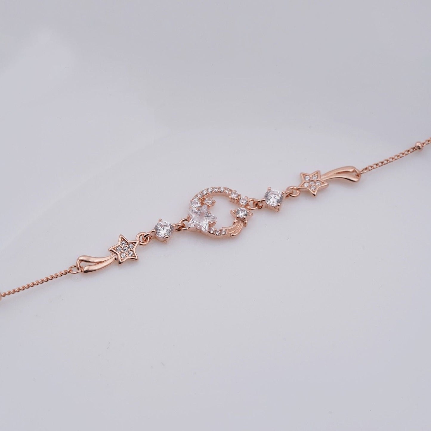 Rose Gold Star Circle Bracelet