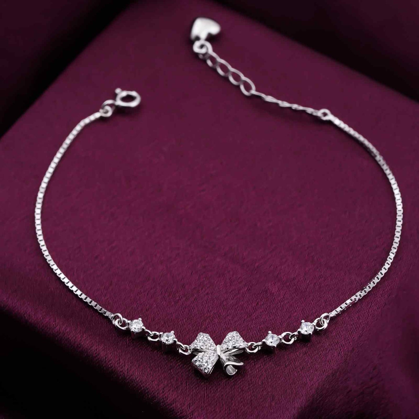 Silver Leafy Charm Bracelet
