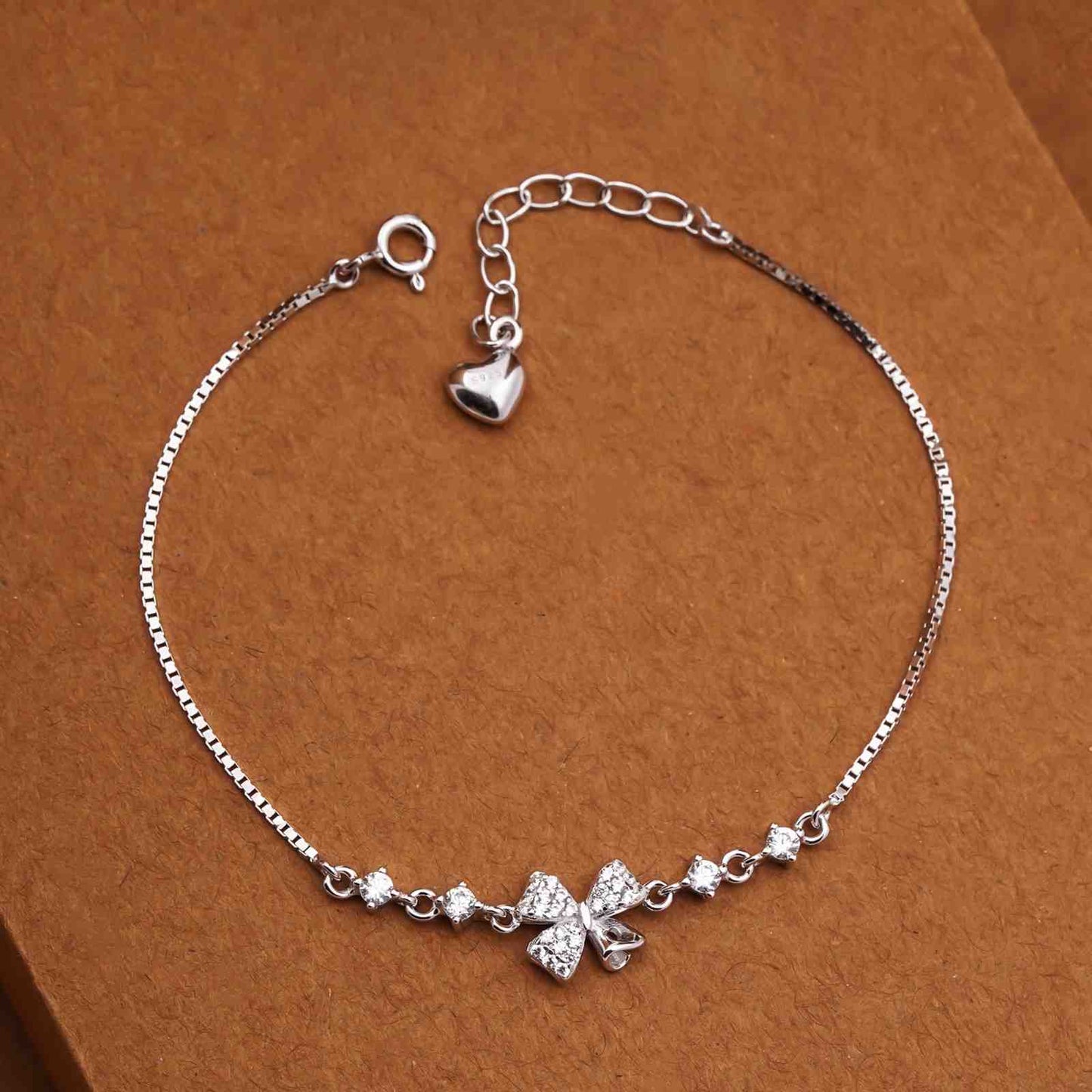 Silver Leafy Charm Bracelet