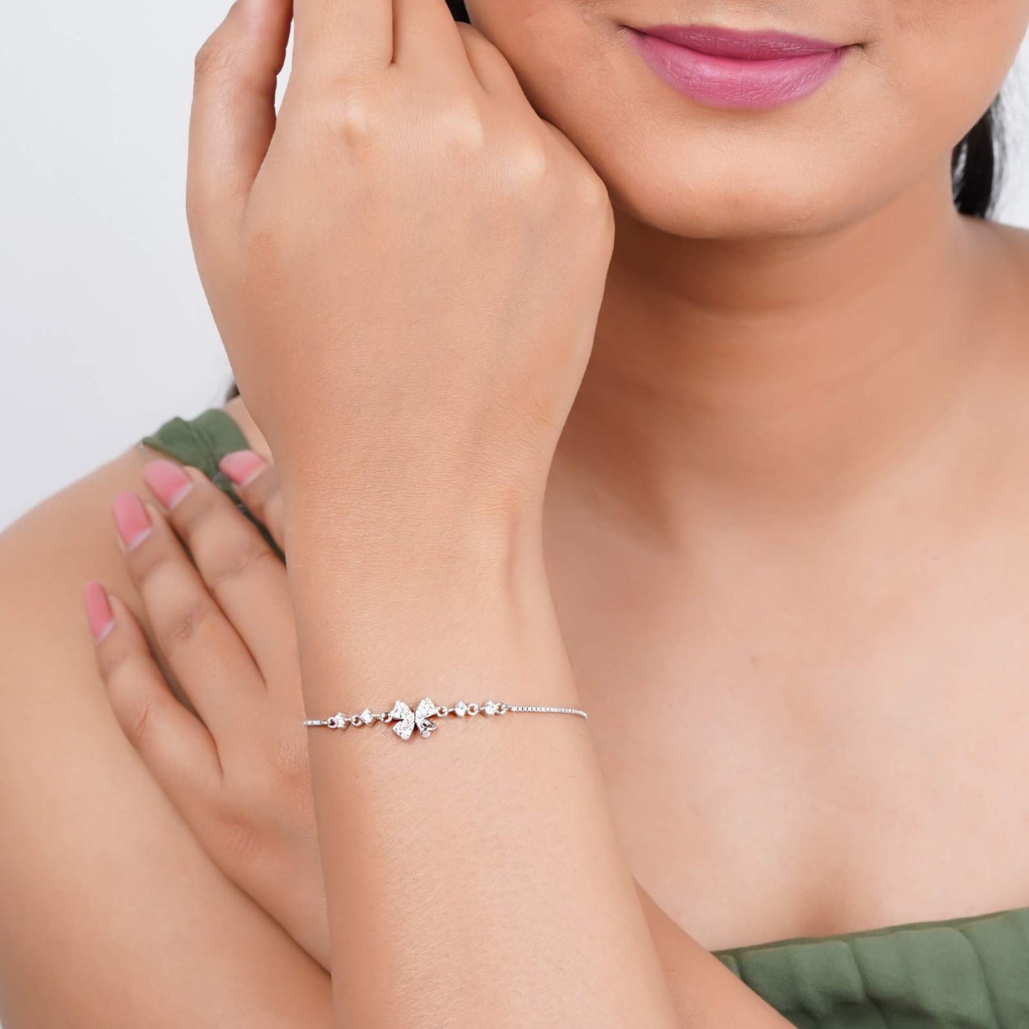 Silver Leafy Charm Bracelet