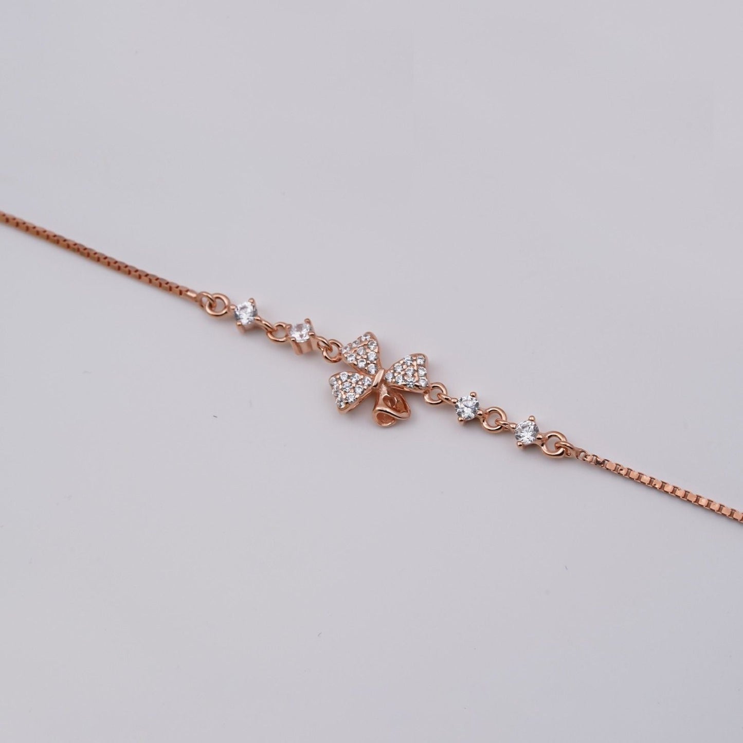 Rose Gold Leafy Charm Bracelet