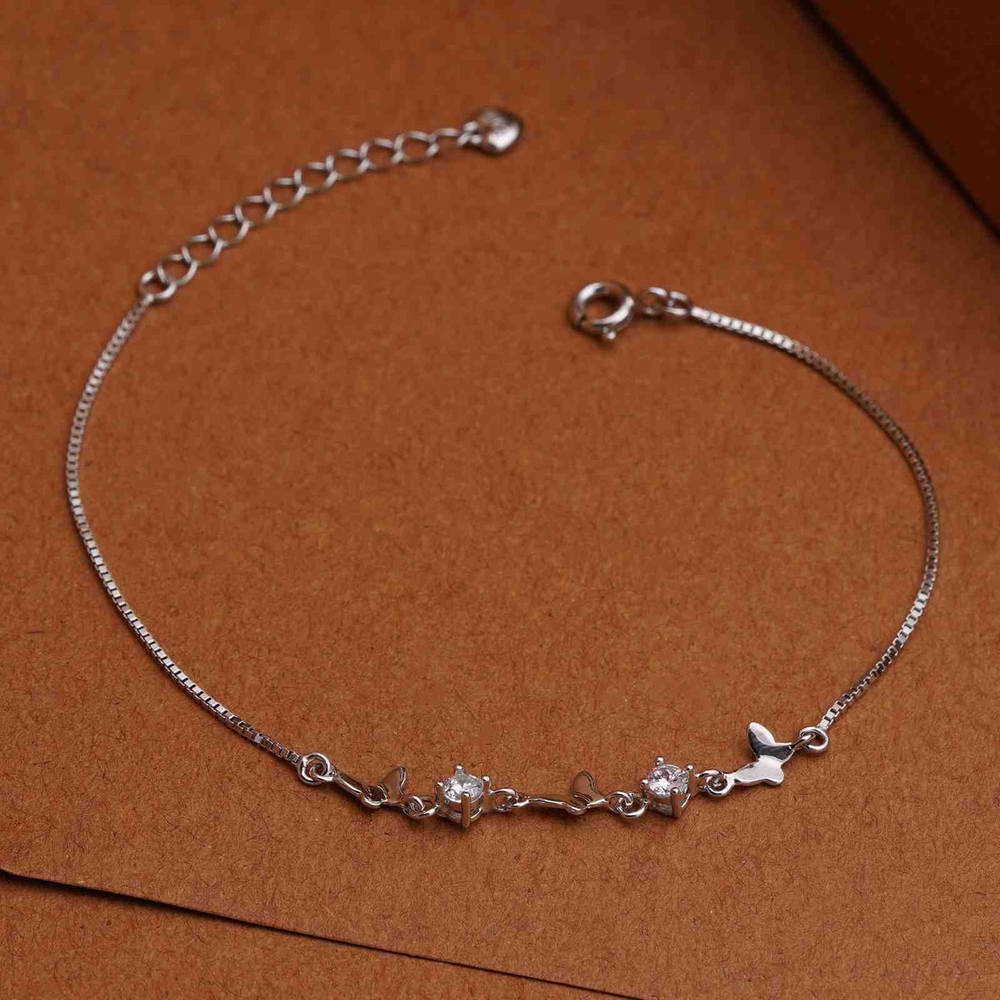 Silver Mini Butterflies Charm Bracelet
