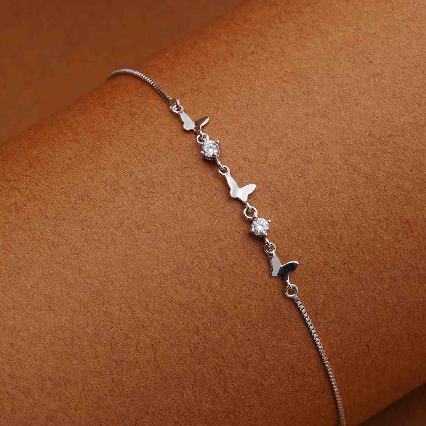 Silver Mini Butterflies Charm Bracelet