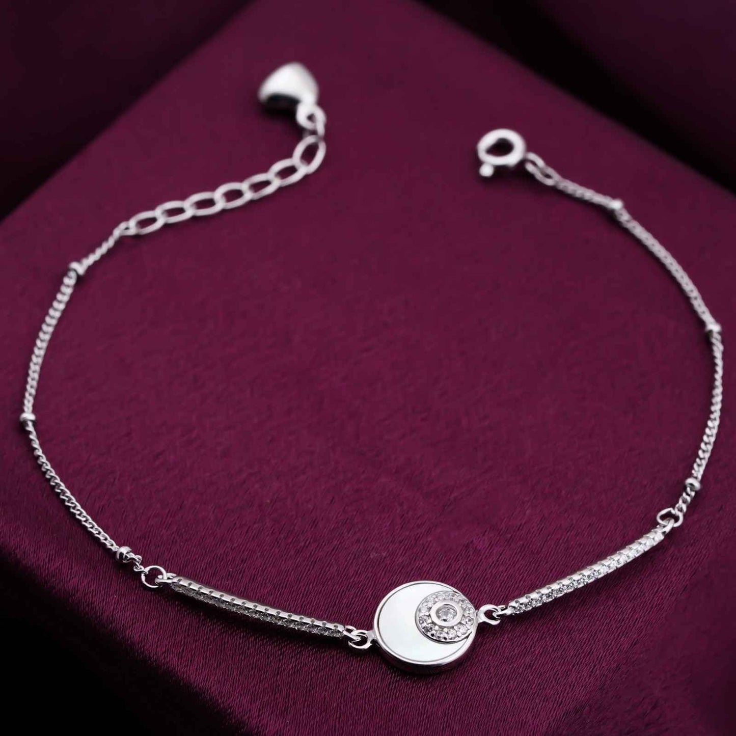Silver Medallion Bracelet For Her