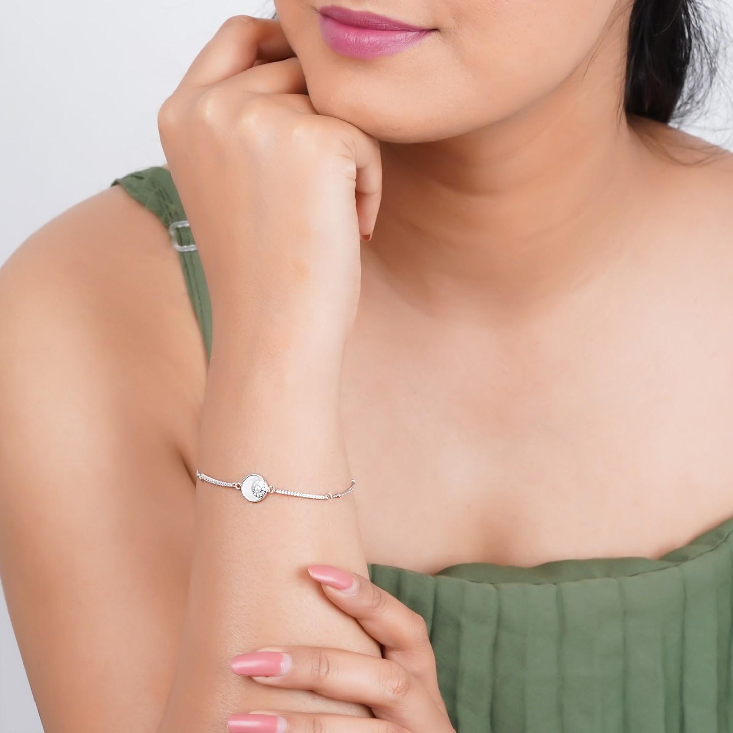 Silver Medallion Bracelet For Her