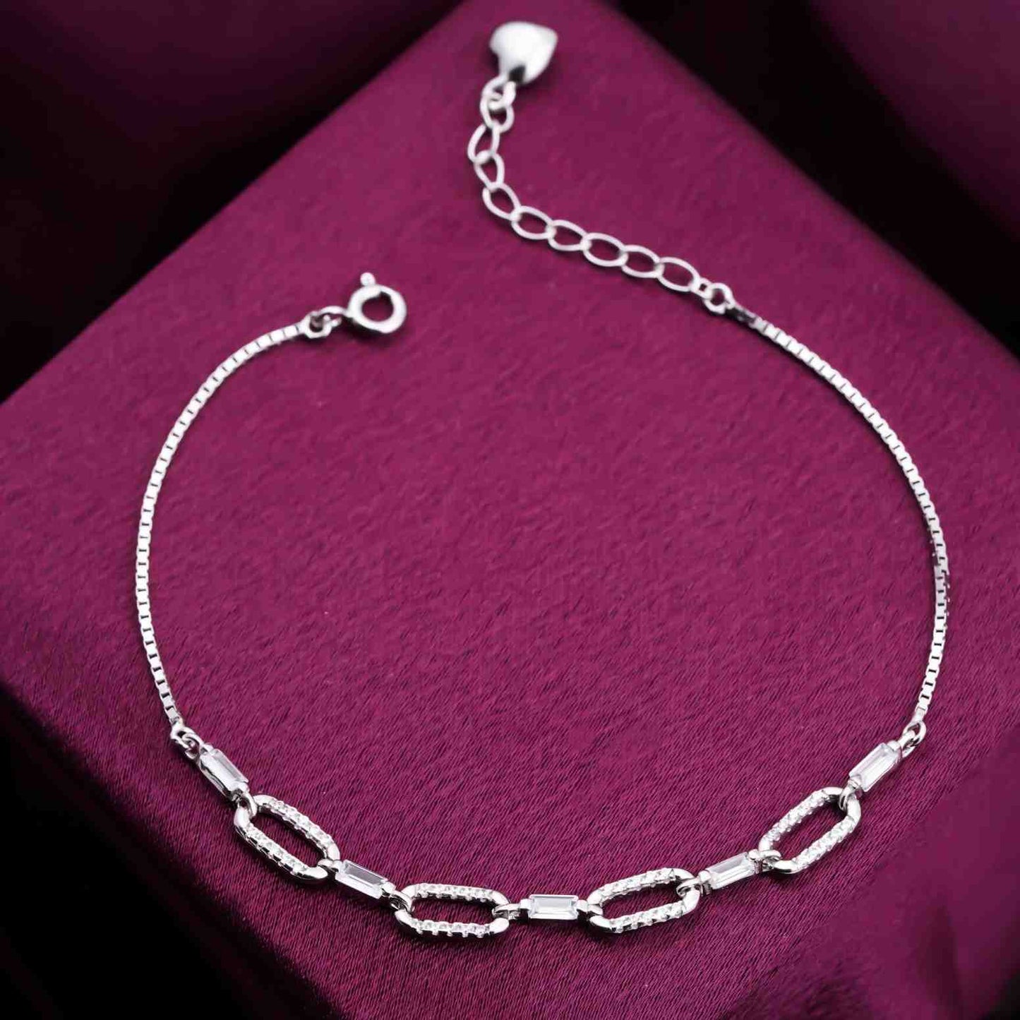 Silver Forever Linked Paperclick Bracelet