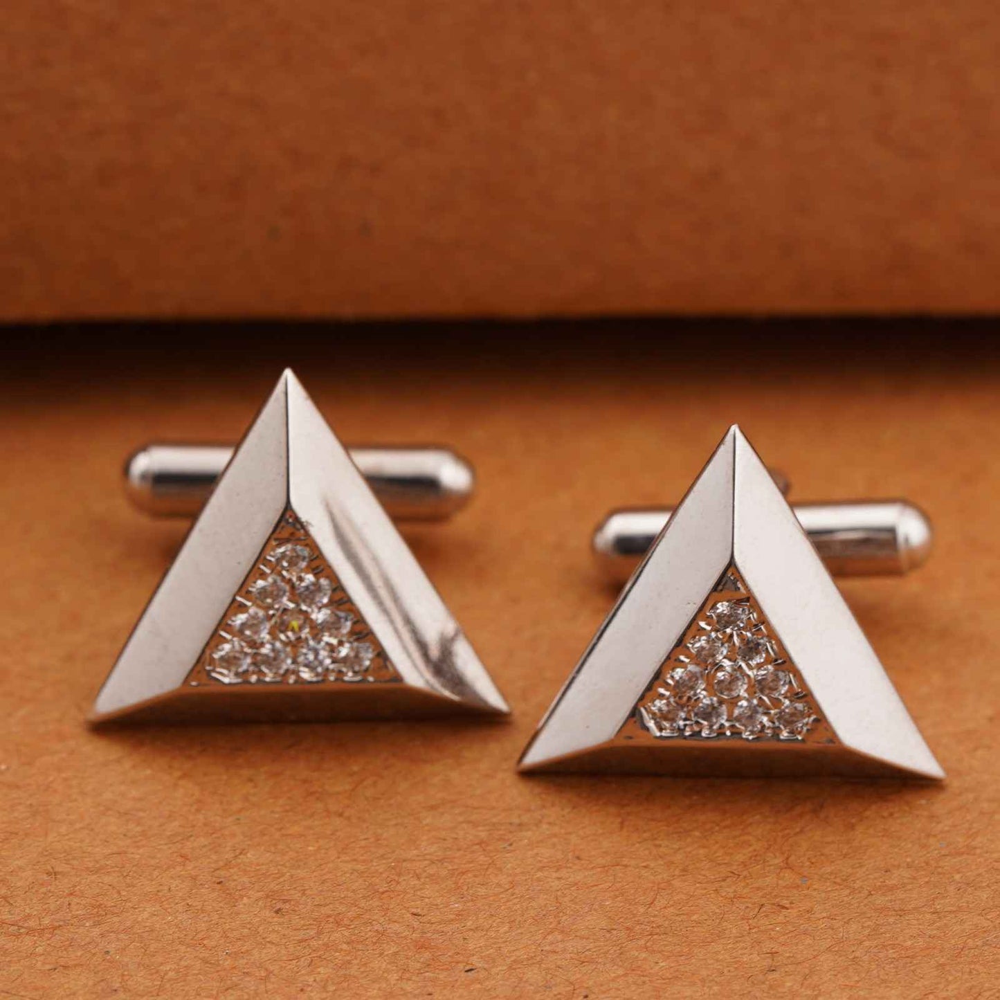 Silver Triangle Toggle Cufflinks For Him