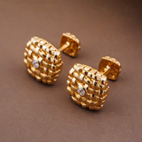 Silver Vannerie Cufflinks With Gold Vermeil