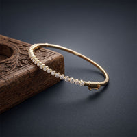 2.00 Ct Round Cut Lab Grown Diamond Dainty Beaded Tennis Bracelet for Women Gold
