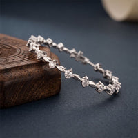 2.10 Ct Round Cut Lab Grown Diamond Flowing Loop Bracelet for Women White