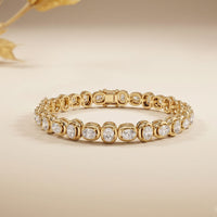 6.80 Ct Cushion Cut Lab Grown Diamond Tennis Bracelet for Women Gold
