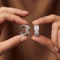 0.60 Ct Round Cut Lab Grown Diamond Pavé Hoop Earrings for Women White