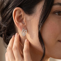 0.55 Ct Round Cut Leaf Style Lab Grown Diamond Earrings White