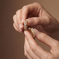 0.50 Ct Round Cut Lab Grown Diamond Pavé Hoop Earrings for Women Gold