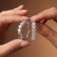 2.50 Ct Heart Cut Lab Grown Diamond Elegant Hoop Earrings White
