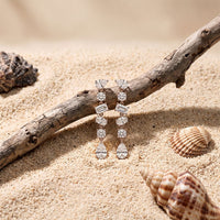 2.90 Ct Multi Stone Lab Grown Diamond Dangle Earrings for Women White