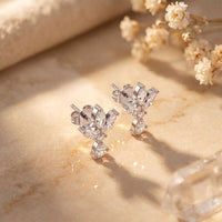 1.35 Ct Marquise Cut Lab Grown Diamond Floral Drop Earrings White