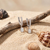 1.30 Ct Oval Cut Lab Grown Diamond Drop Earrings White
