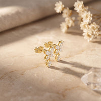 0.90 Ct Marquise Cut Lab Grown Diamond Butterfly Drop Stud Earrings for Women Gold