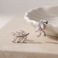 0.50 Ct Marquise Cut Lab Grown Diamond Leaf Style Stud Earrings for Women White